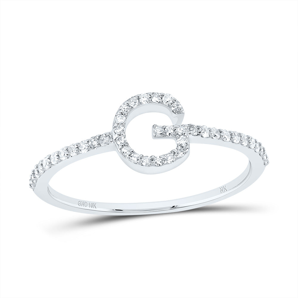 1/6Ctw-Dia Nk Gift Initial "G" Ring (1.16 grams)