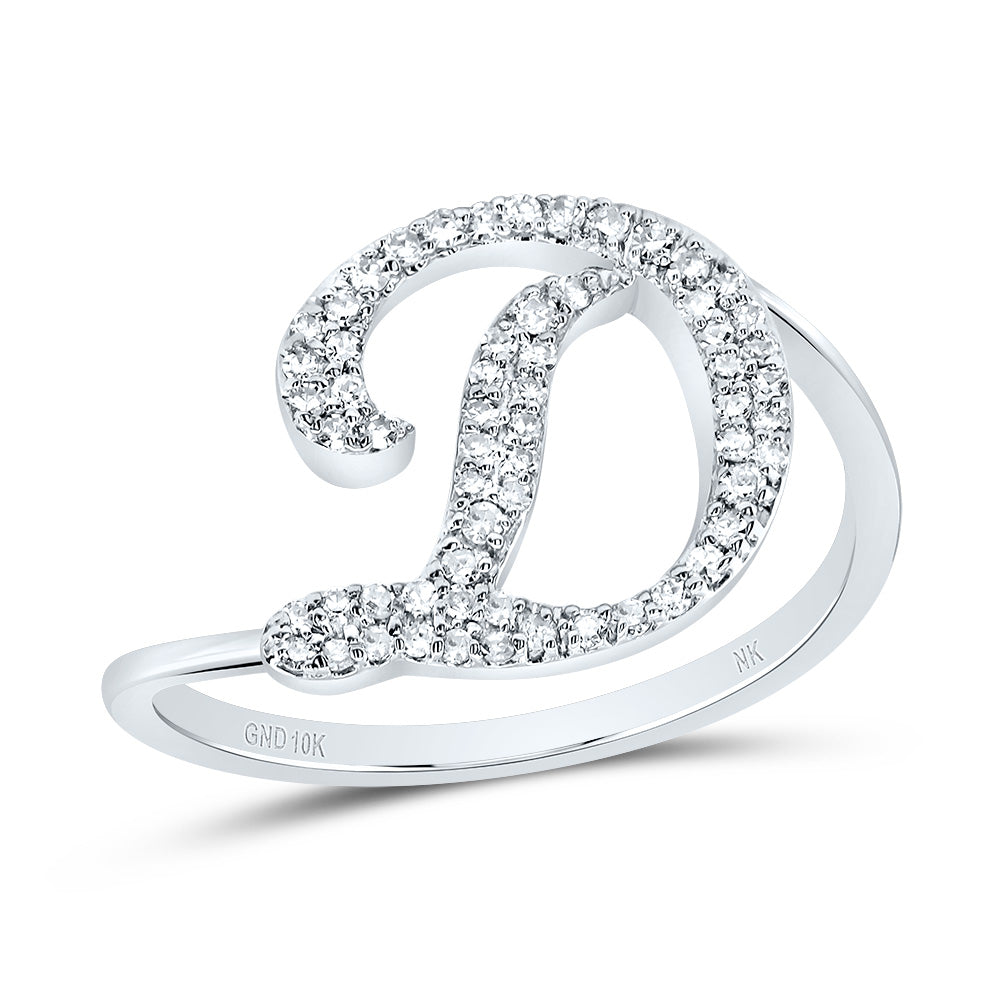 1/5Ctw-Dia Nk Gift Initial "D" Ring (2.02 grams)