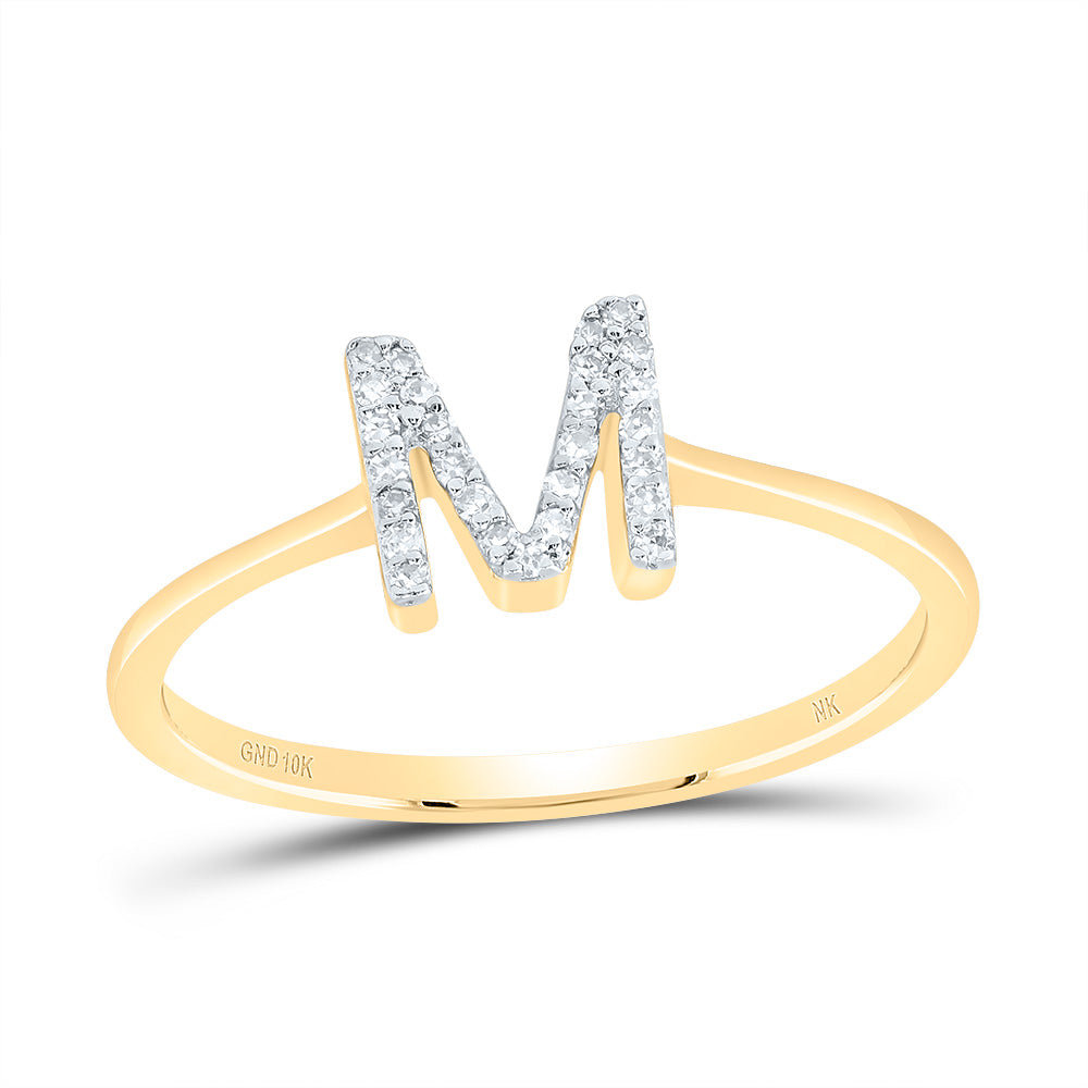 1/12Ctw-Dia Nk Gift Initial "M" Ring (1.78 grams)