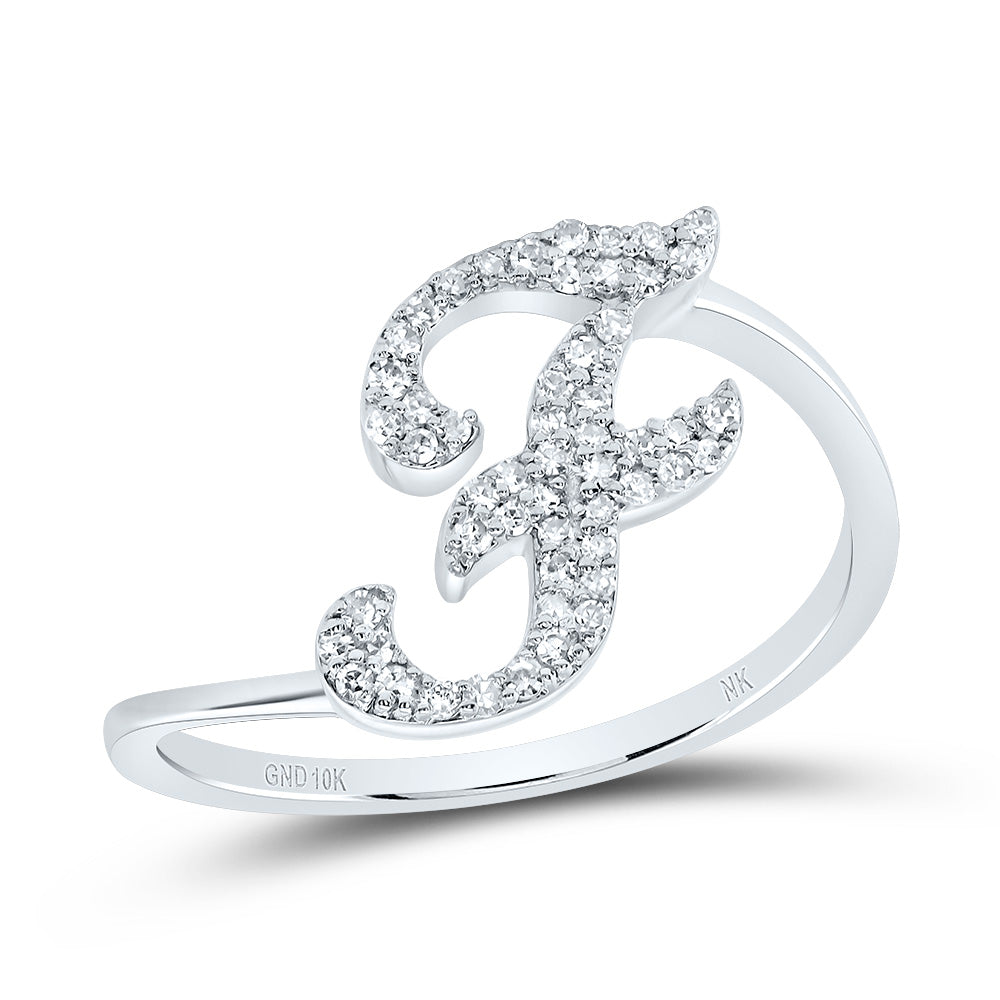 1/6Ctw-Dia Nk Gift Initial "F" Ring (1.75 grams)