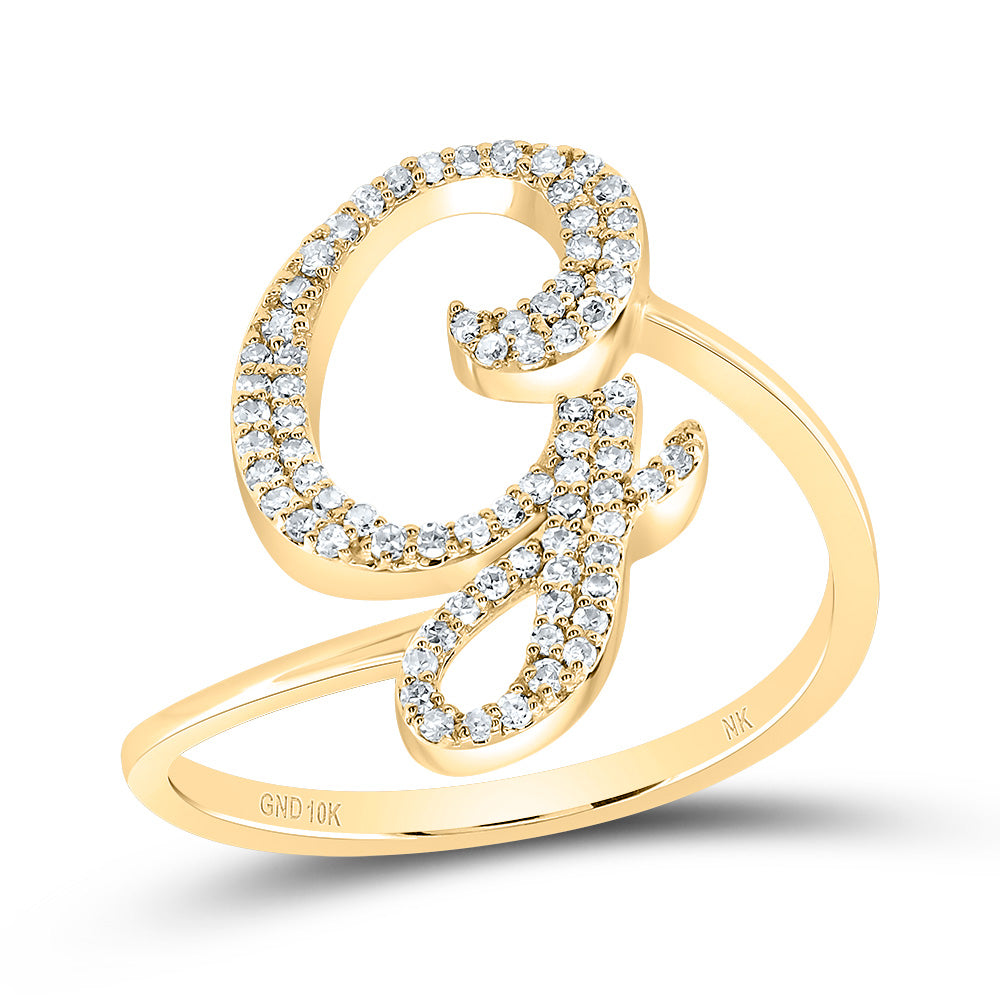 1/4Ctw-Dia Nk Gift Initial "G" Ring (2.17 grams)