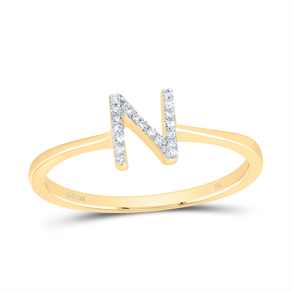 1/20Ctw-Dia Nk Gift Initial "N" Ring (1.54 grams)