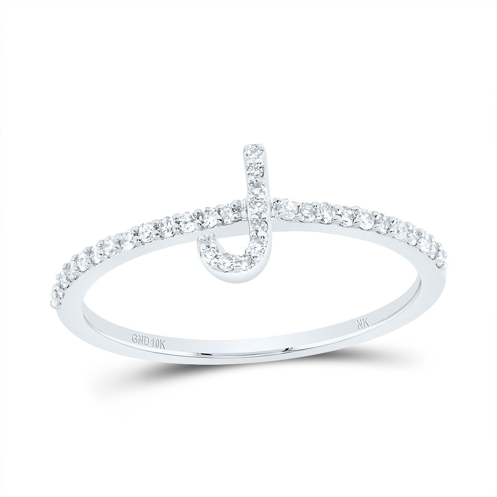 1/6Ctw-Dia Nk Gift Initial "J" Ring (1.08 grams)