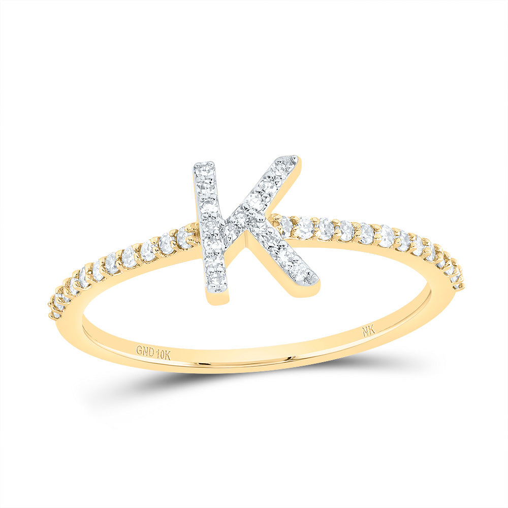 1/6Ctw-Dia Nk Gift Initial "K" Ring (1.32 grams)