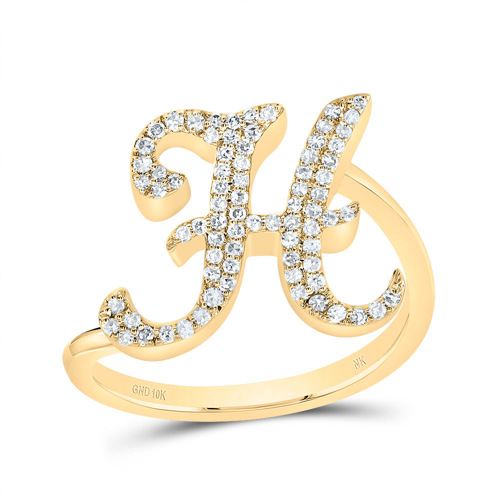 1/4Ctw-Dia Nk Gift Initial "H" Ring (2.1 grams)