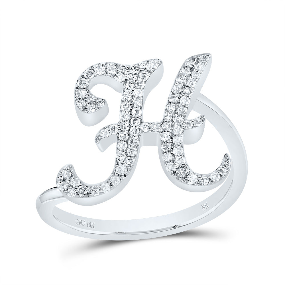 1/4Ctw-Dia Nk Gift Initial "H" Ring (2.21 grams)