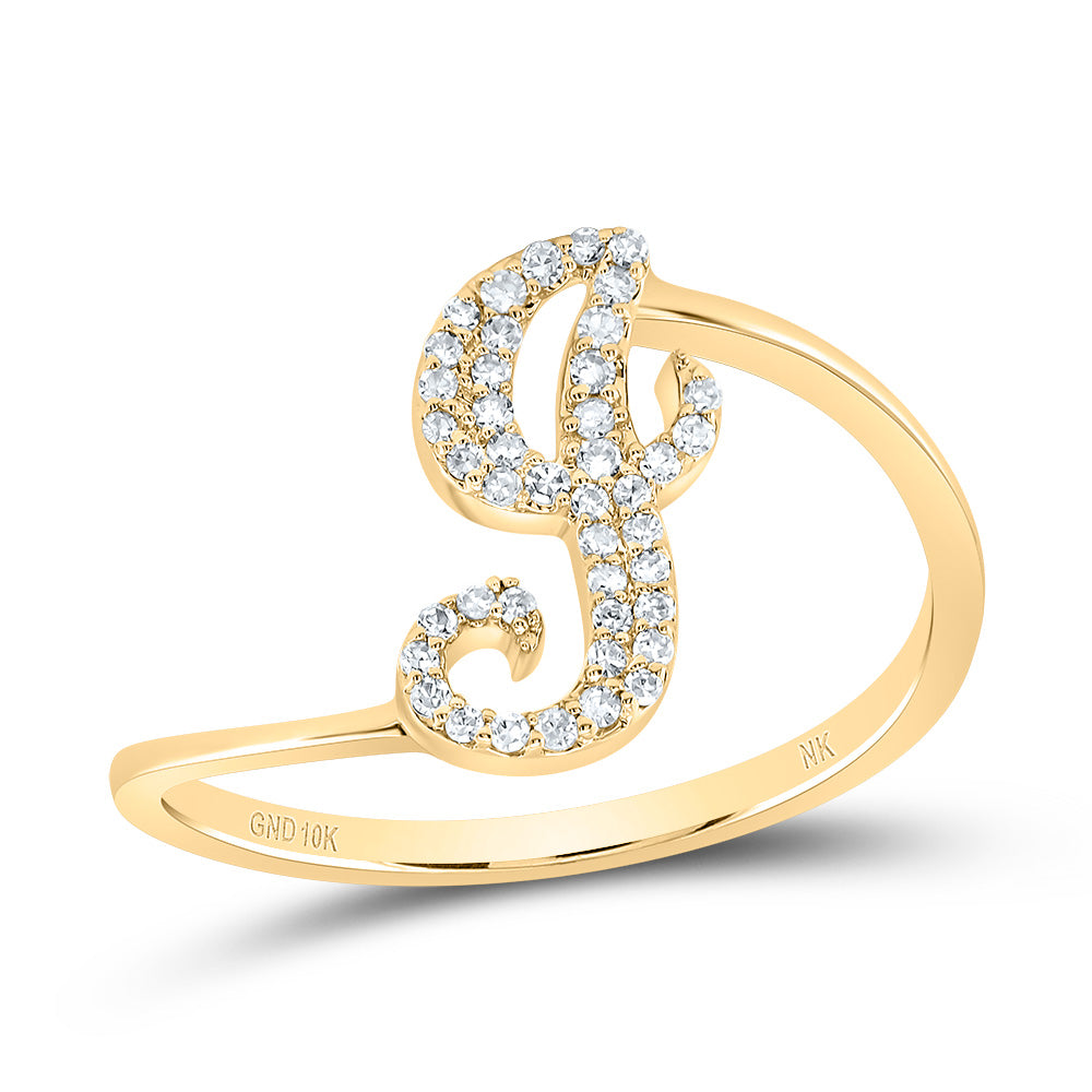 1/8Ctw-Dia Nk Gift Initial "J" Ring (1.43 grams)