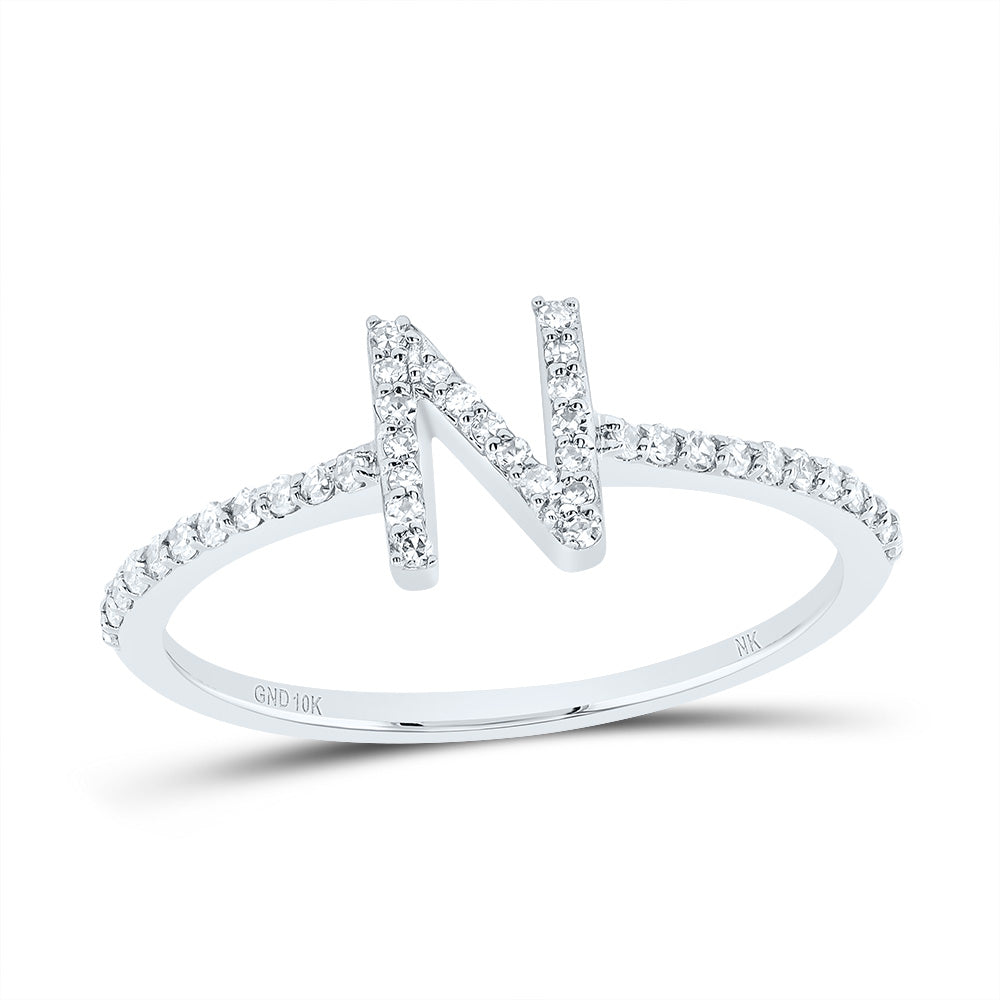 1/6Ctw-Dia Nk Gift Initial "N" Ring (1.42 grams)