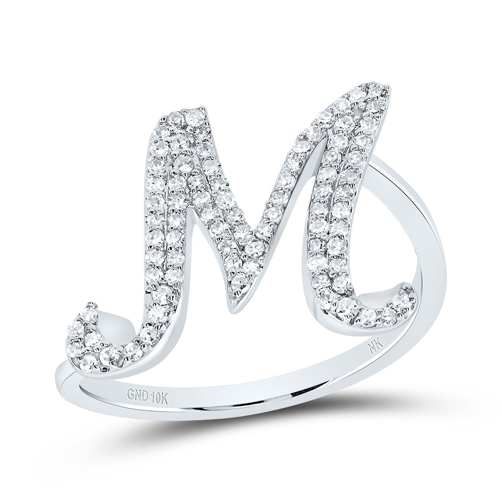 1/4Ctw-Dia Nk Gift Initial "M" Ring (2.45 grams)