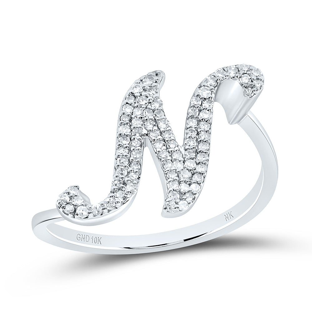 1/4Ctw-Diamond Gift Initial "N" Ring (2.07 grams)