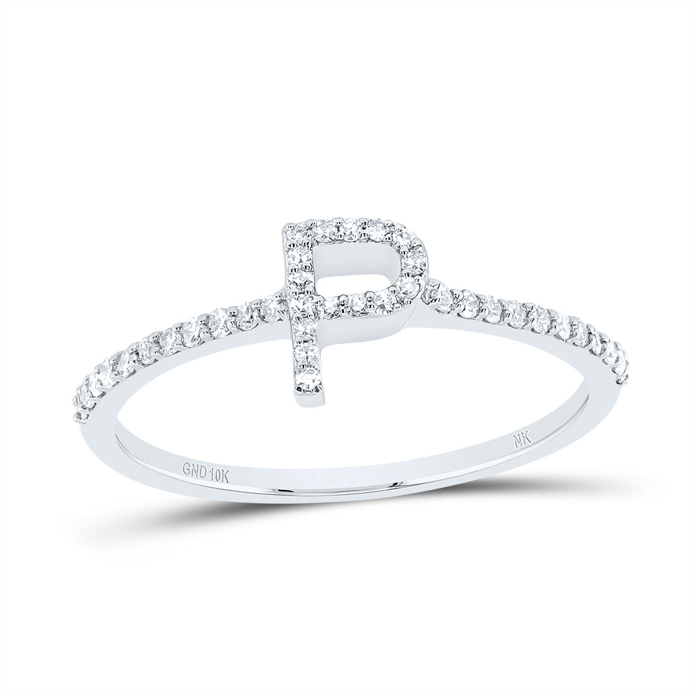 1/6Ctw-Dia Nk Gift Initial "P" Ring (1.2 grams)