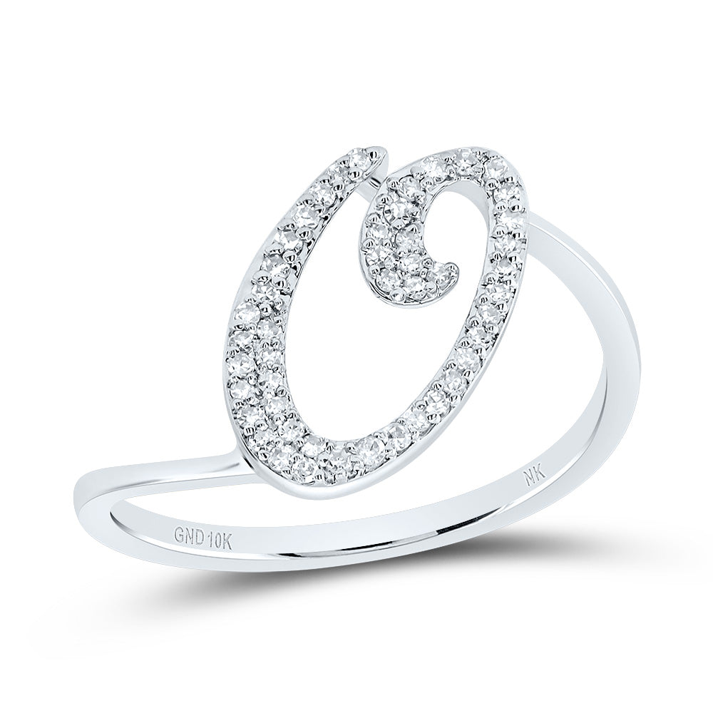 1/6Ctw-Dia Nk Gift Initial "O" Ring (1.46 grams)