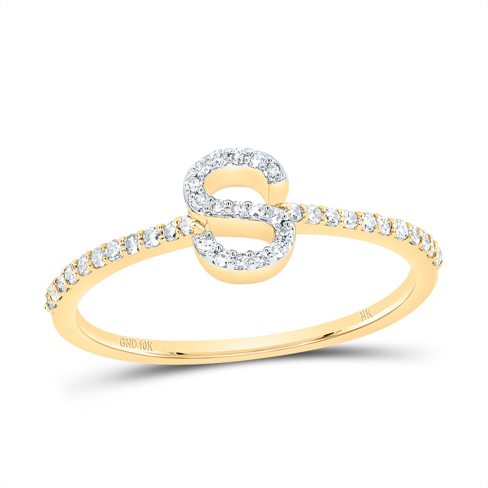 1/6Ctw-Dia Nk Gift Initial "S" Ring (1.32 grams)