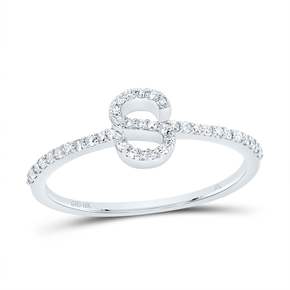 1/6Ctw-Dia Nk Gift Initial "S" Ring (1.38 grams)