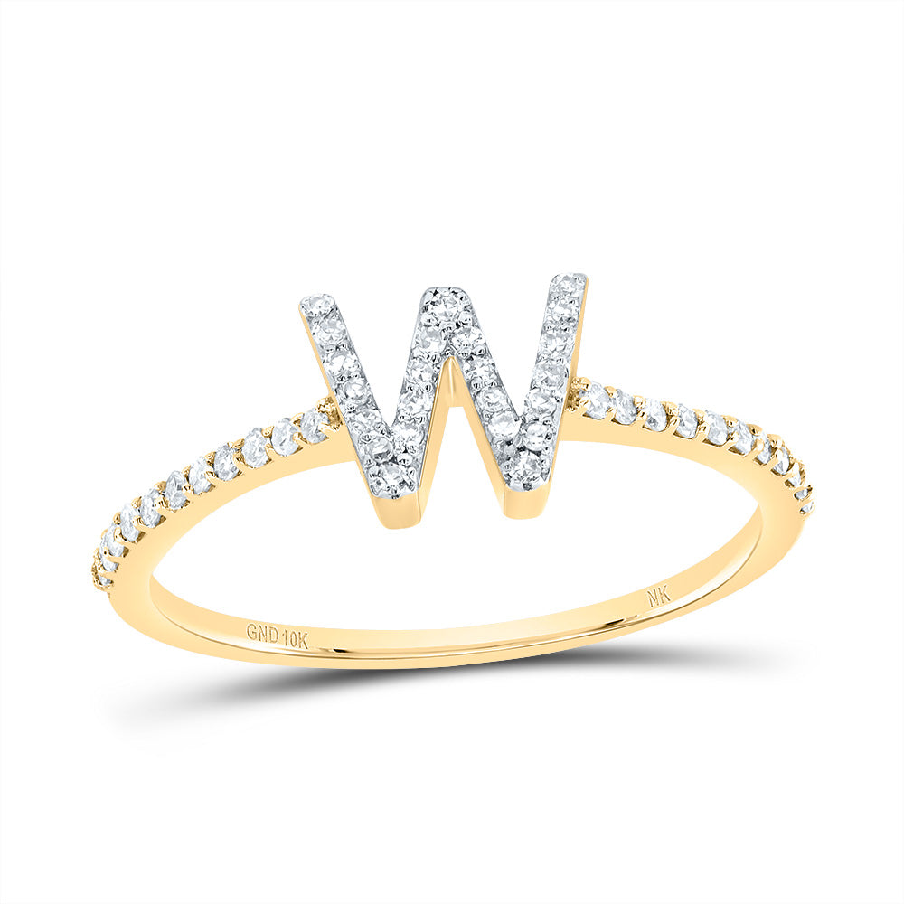 1/5Ctw-Dia Nk Gift Initial "W" Ring (1.47 grams)