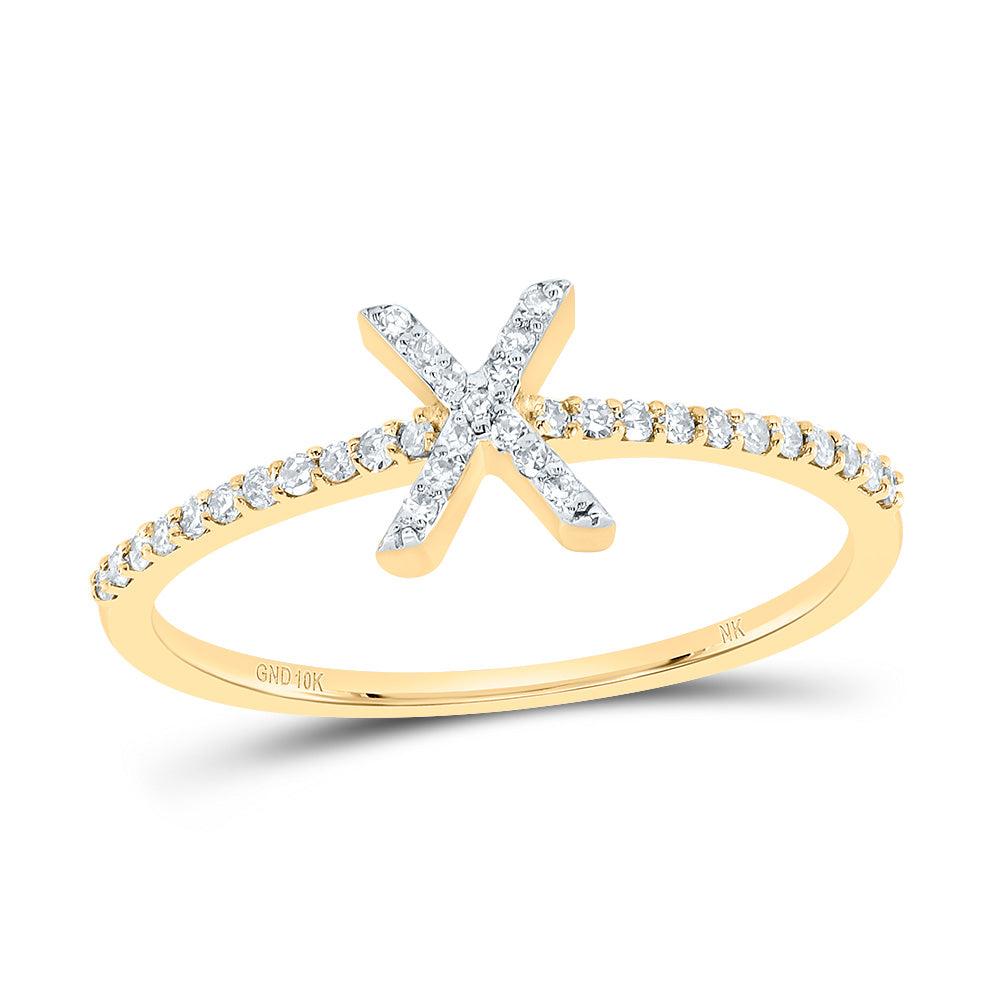 1/6Ctw-Dia Nk Gift Initial "X" Ring (1.2 grams)