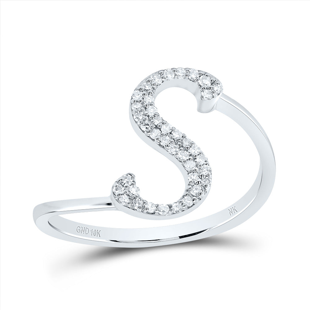 1/8Ctw-Dia Nk Gift Initial "S" Ring (1.54 grams)