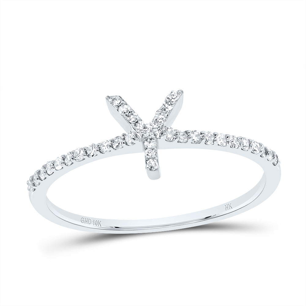 1/6Ctw-Dia Nk Gift Initial "Y" Ring (1.21 grams)
