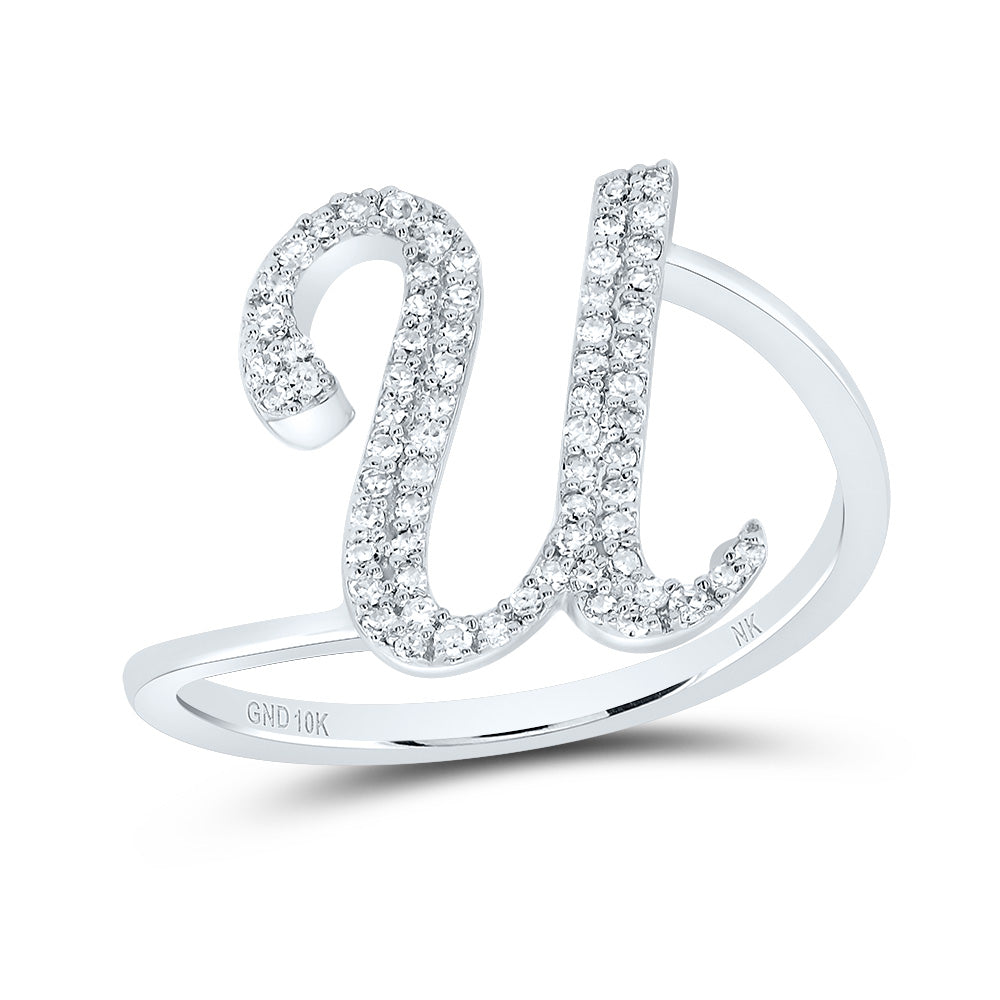 1/5Ctw-Dia Nk Gift Initial "U" Ring (2.06 grams)