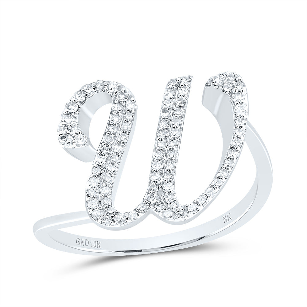1/4Ctw-Dia Nk Gift Initial "W" Ring (2.43 grams)
