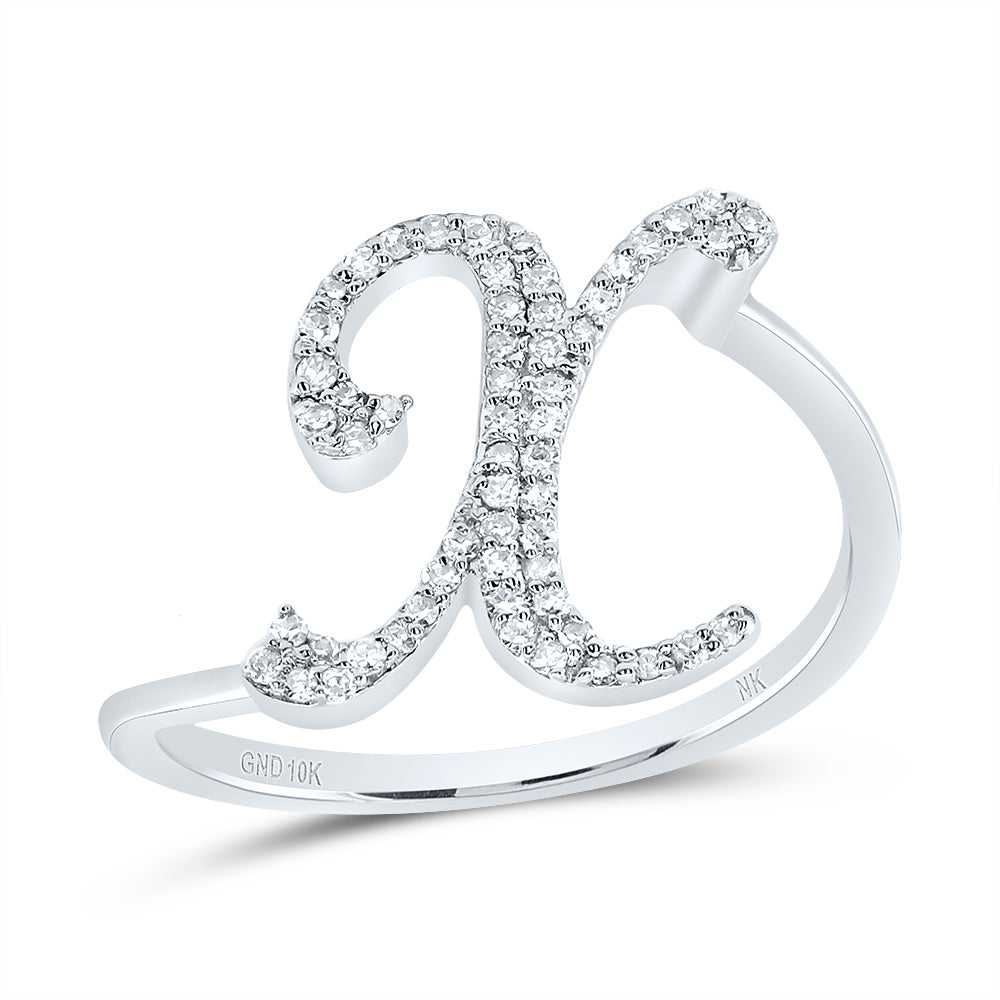 1/6Ctw-Dia Nk Gift Initial "X" Ring (1.93 grams)
