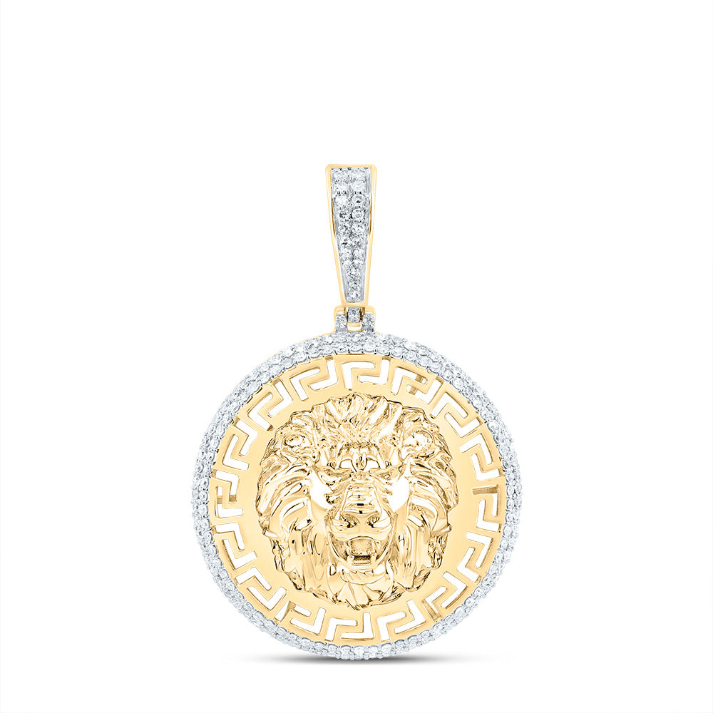 5/8Ctw-Dia Nk Lion Face Round Mens Charm (5.659 grams)