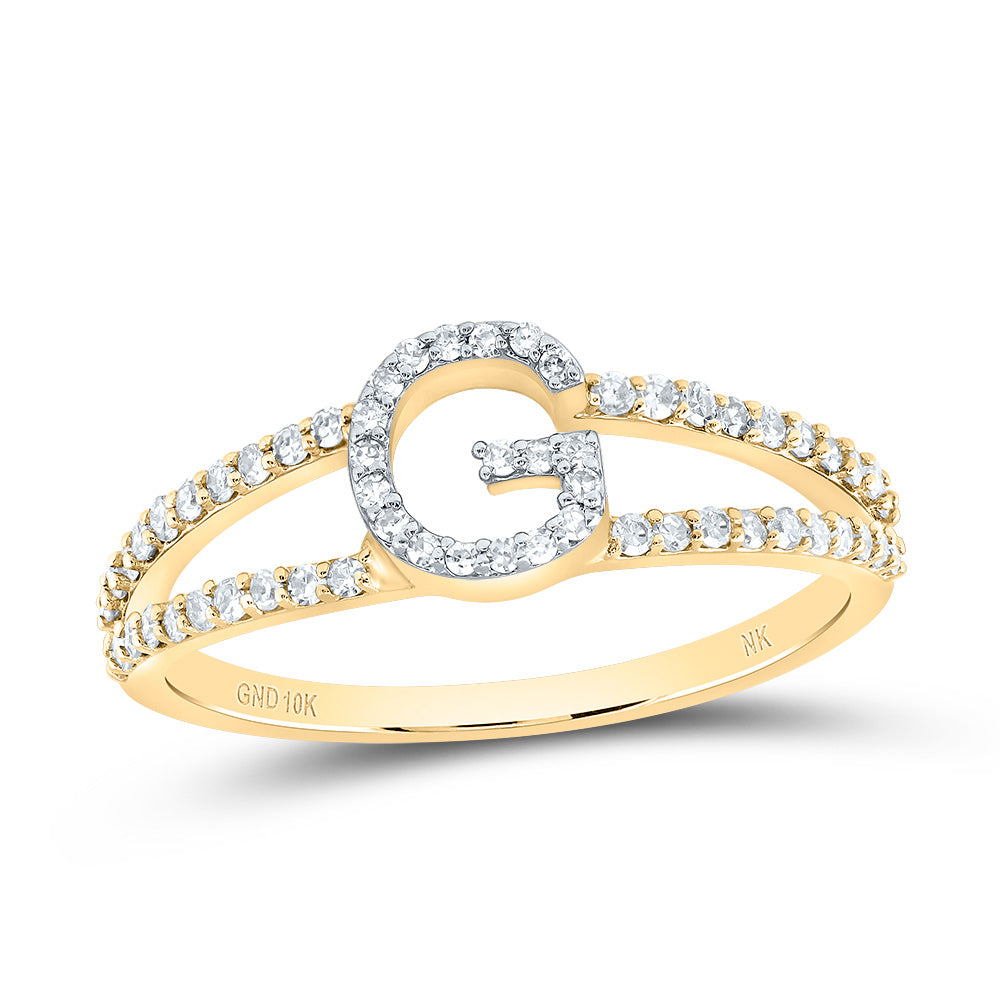 1/4Ctw-Dia Nk Gift Initial "G" Ladies Ring (1.63 grams)