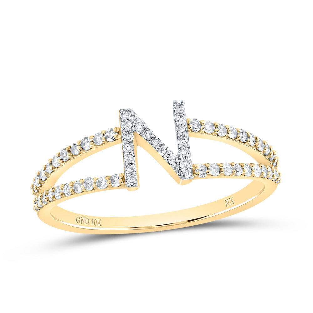 1/4Ctw-Dia Nk Gift Initial "N" Ladies Ring (1.67 grams)