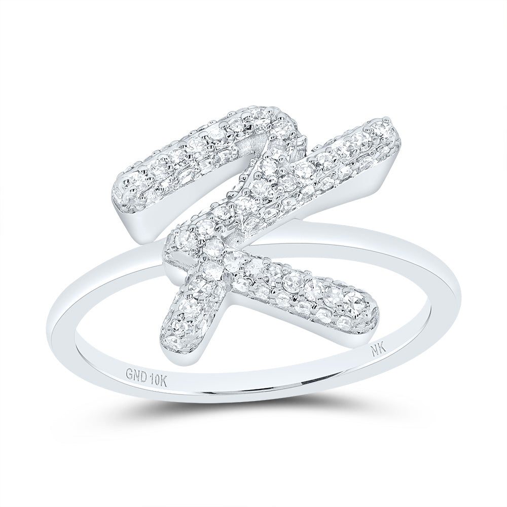 3/8Ctw-Dia Nk Fashion Initial "K"  Ring (2.68 grams)