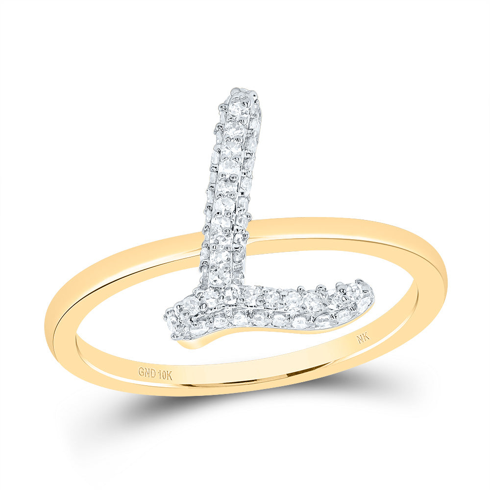 1/5Ctw-Dia Nk Fashion Initial "L"  Ring (2.1 grams)