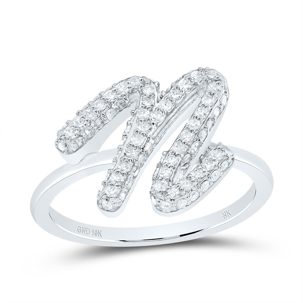 1/2Ctw-Dia Nk Fashion Initial "N"  Ring (3.04 grams)