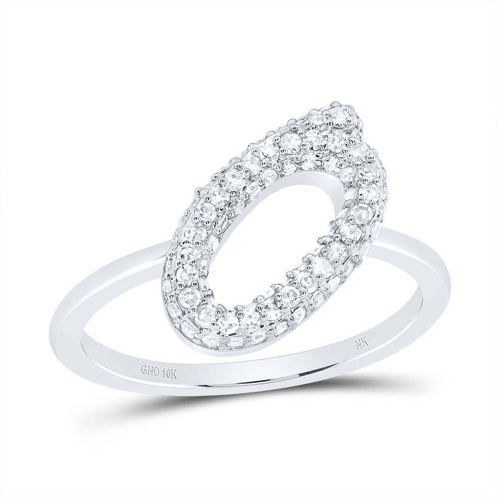 3/8Ctw-Dia Nk Fashion Initial "O"  Ring (2.57 grams)