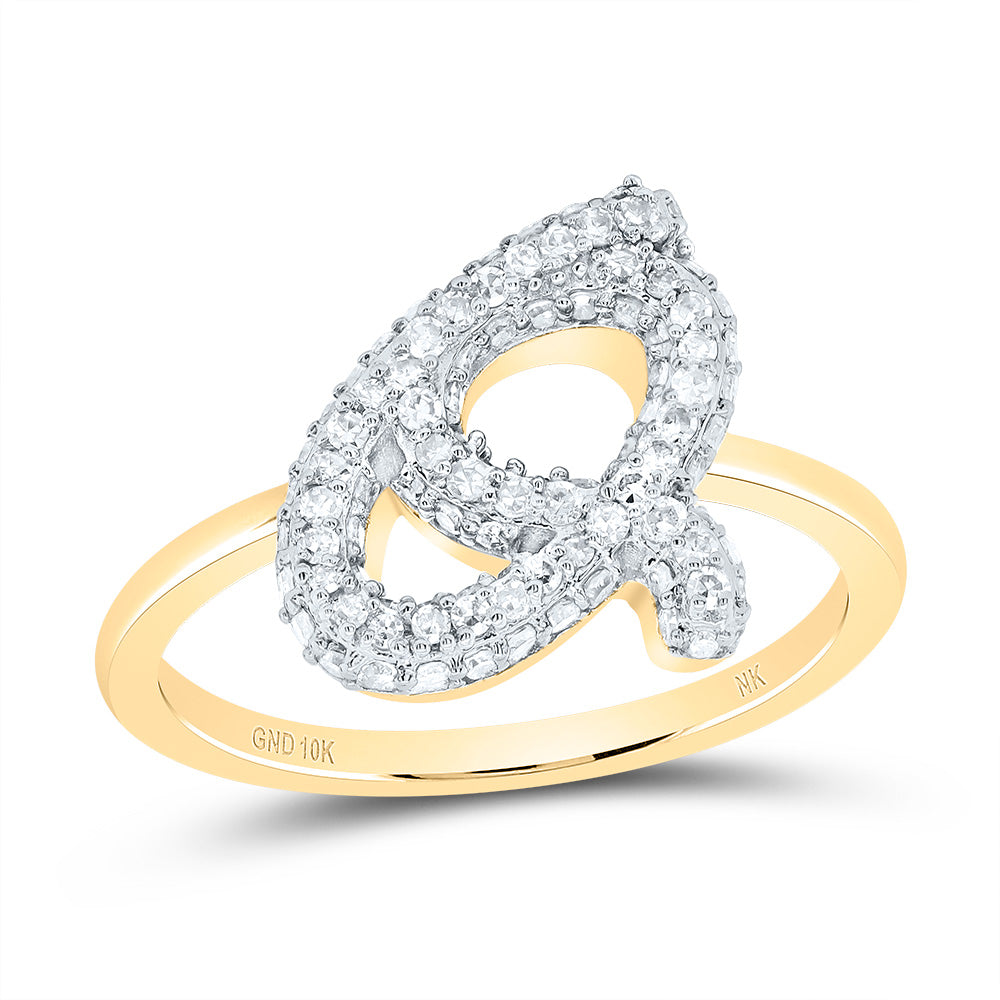 1/2Ctw-Dia Nk Fashion Initial "Q"  Ring (2.69 grams)