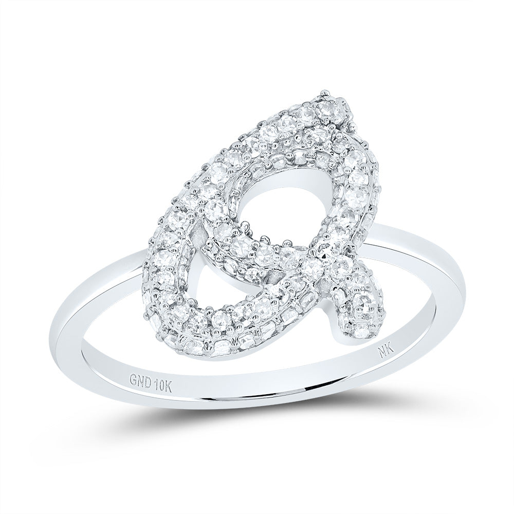 1/2Ctw-Dia Nk Fashion Initial "Q"  Ring (2.72 grams)