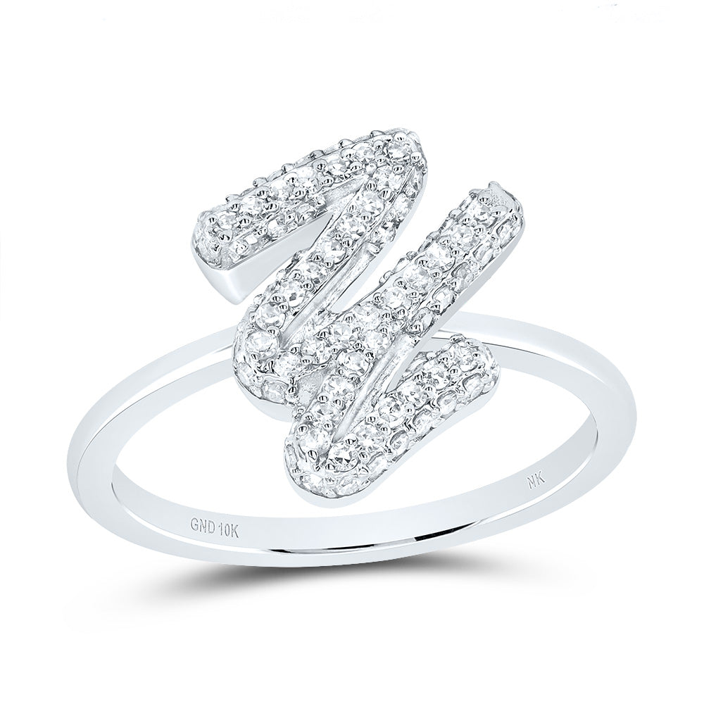 3/8Ctw-Dia Nk Fashion Initial "Y"  Ring (2.83 grams)