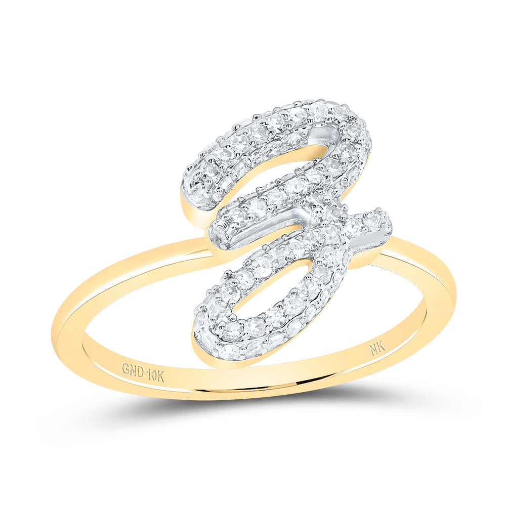 3/8Ctw-Dia Nk Fashion Initial "Z"  Ring (2.52 grams)