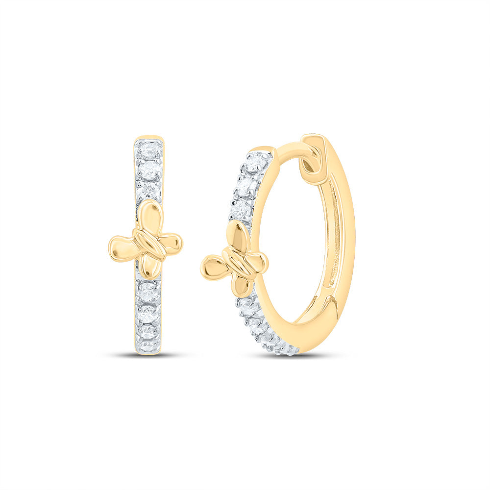1/12Ctw-Dia Cn Gift Butterfly Hoop Earring