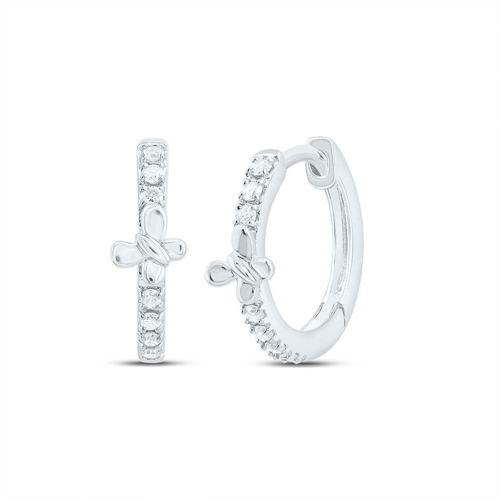 1/12Ctw-Dia Cn Gift Butterfly Hoop Earring