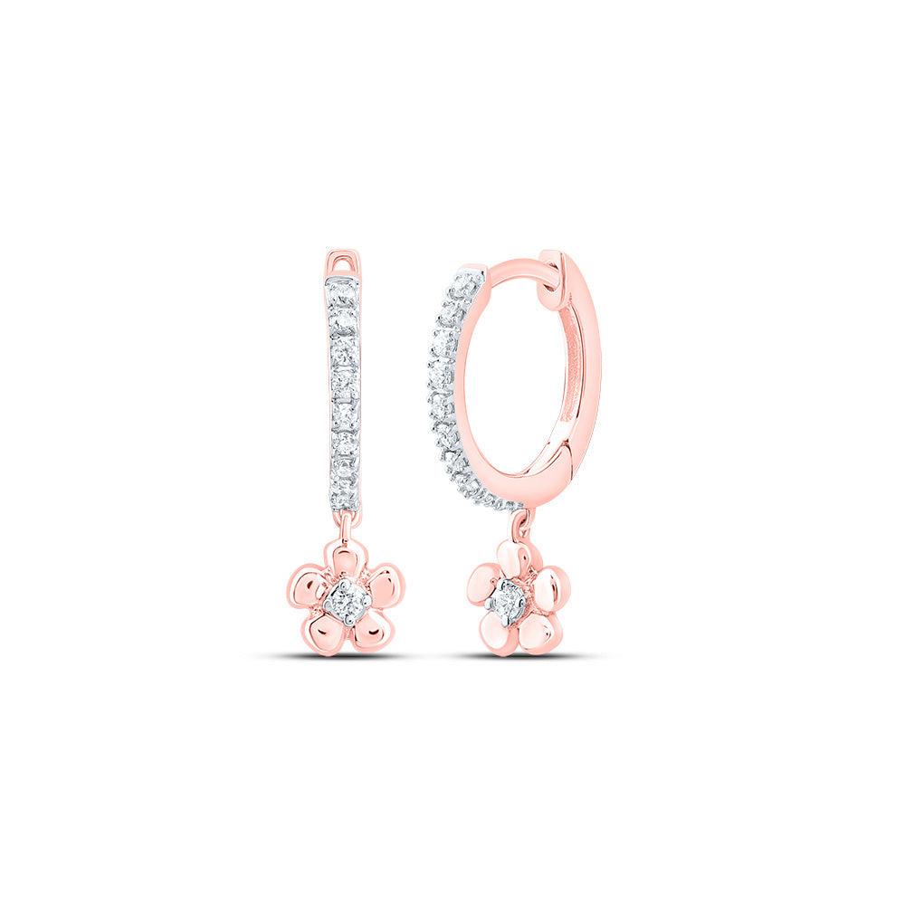 1/8 Ctw-Dia Cn Gift Flower Dangling Earring