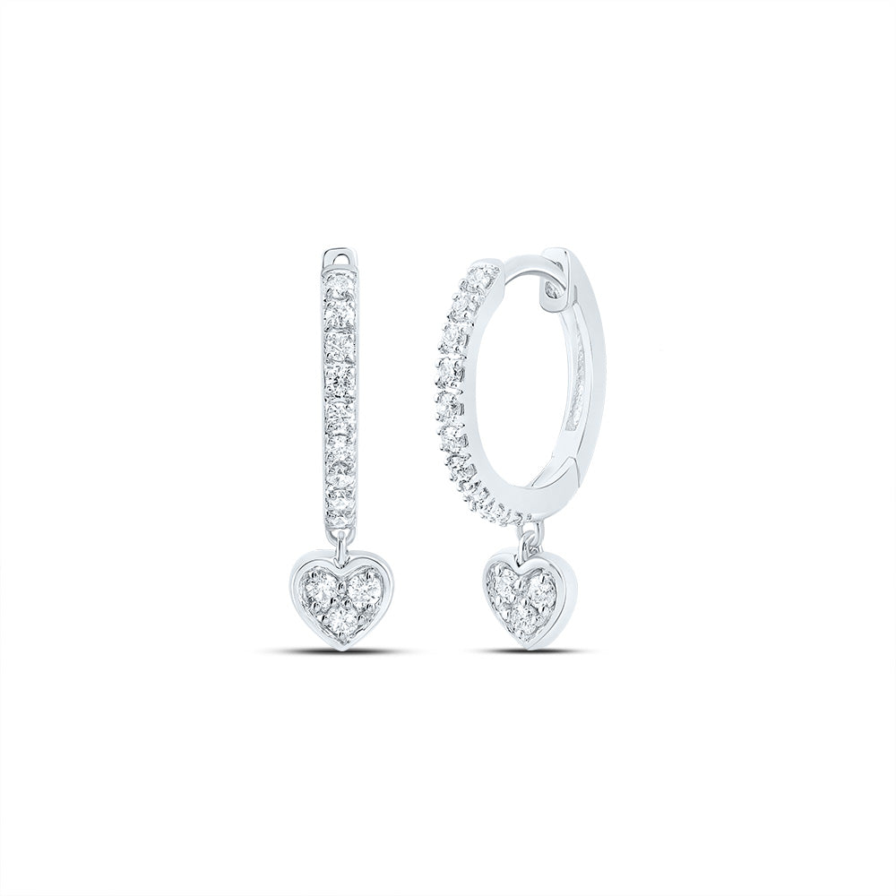 1/6 Ctw-Nat Dia Cn Gift Heart Dangling Earring