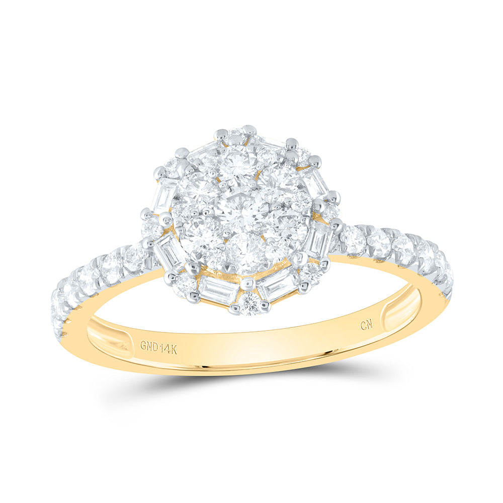 7/8Ctw-Dia Cn Flower Round Fashion Ring (2.26 grams)