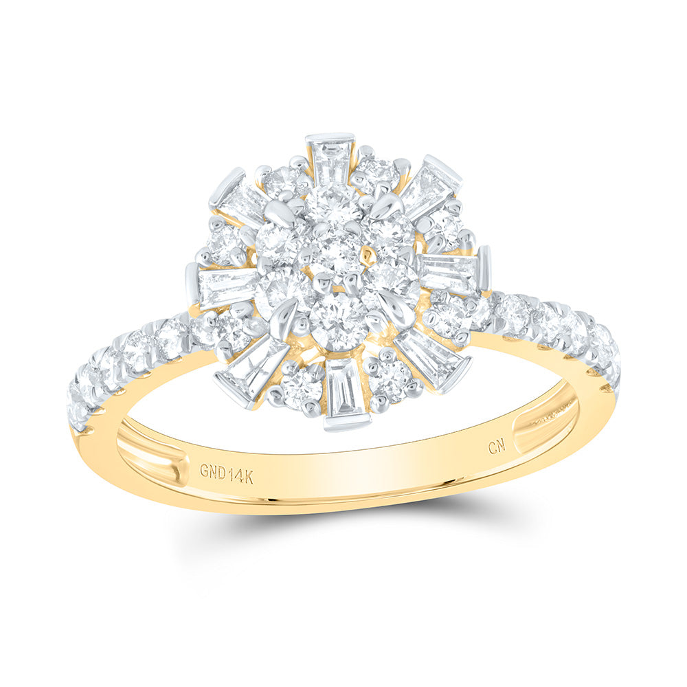 1 Ctw-Dia Cn Flower Round Fashion Ring (2.43 grams)