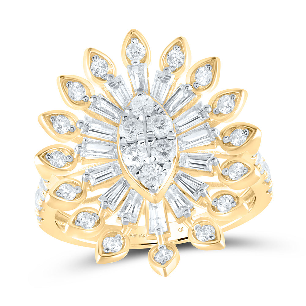 1 7/8Ctw-Dia Cn Fashion Marquise Ring (3.89 grams)