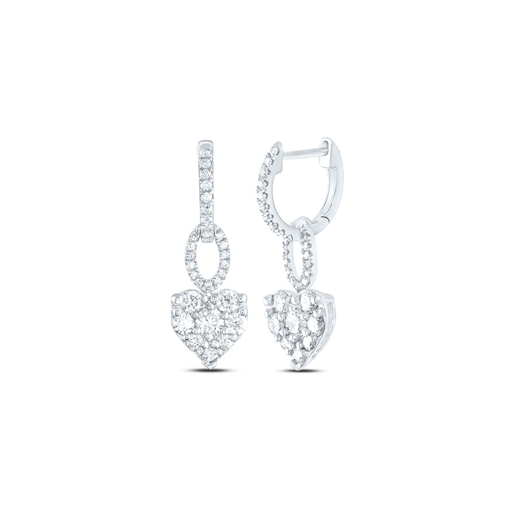 1 Ctw-Nat Dia Cn Fashion Heart Dangling Earring