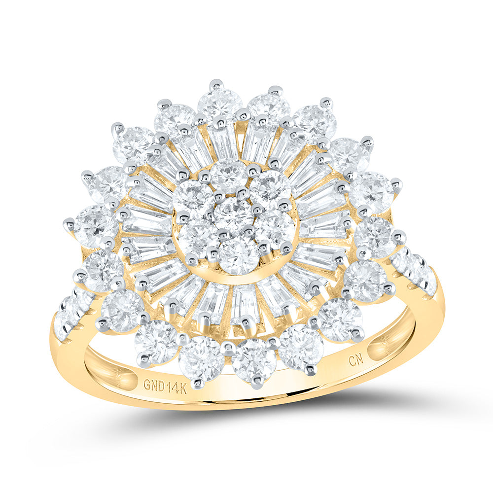 2 Ctw-Dia Cn Flower Fashion Ring (3.23 grams)