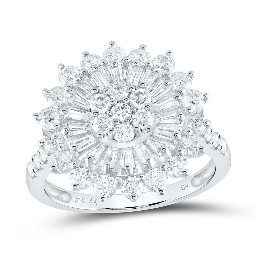 2 Ctw-Dia Cn Flower Fashion Ring (3.11 grams)