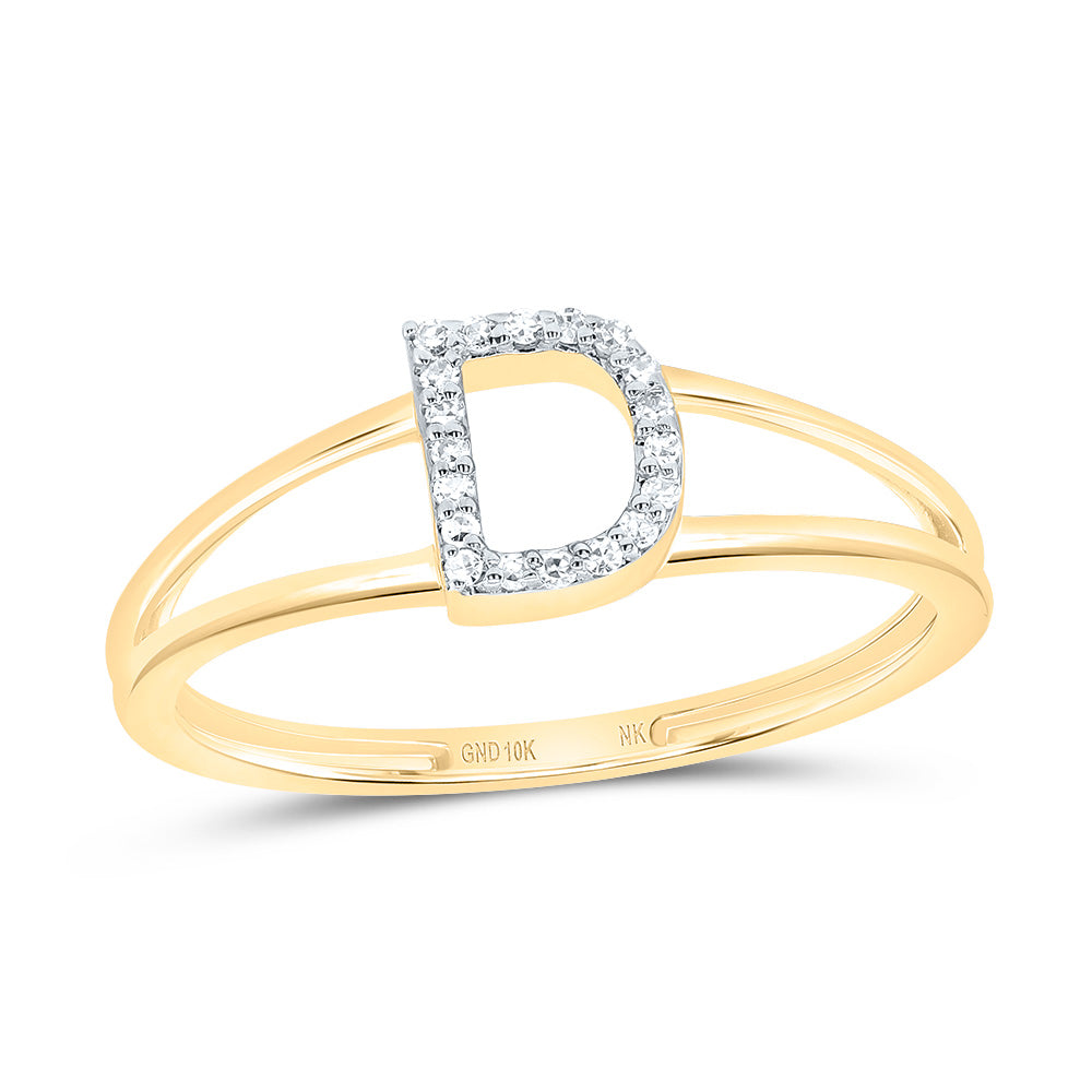 1/20Ctw-Dia Nk Gift Initial "D" Ladies Ring (1.19 grams)