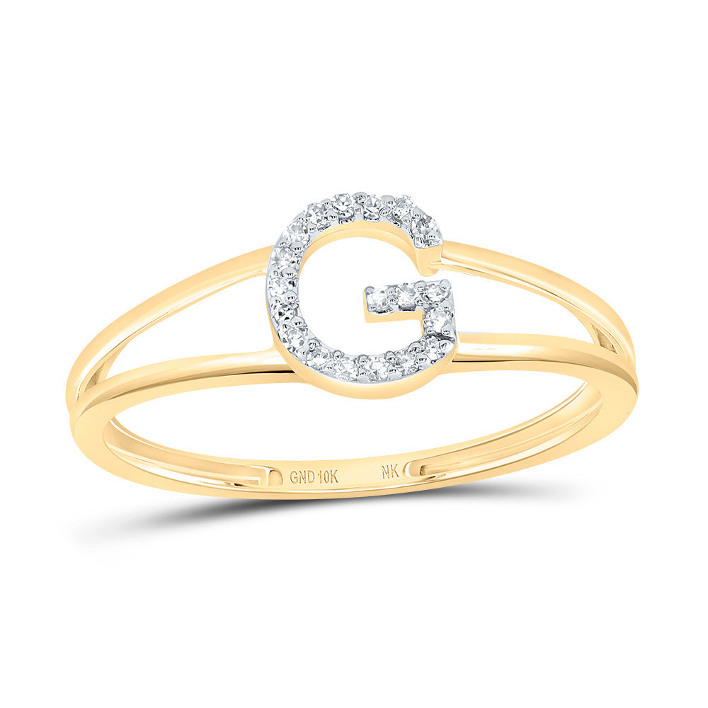 1/20Ctw-Dia Nk Gift Initial "G" Ladies Ring (1.19 grams)
