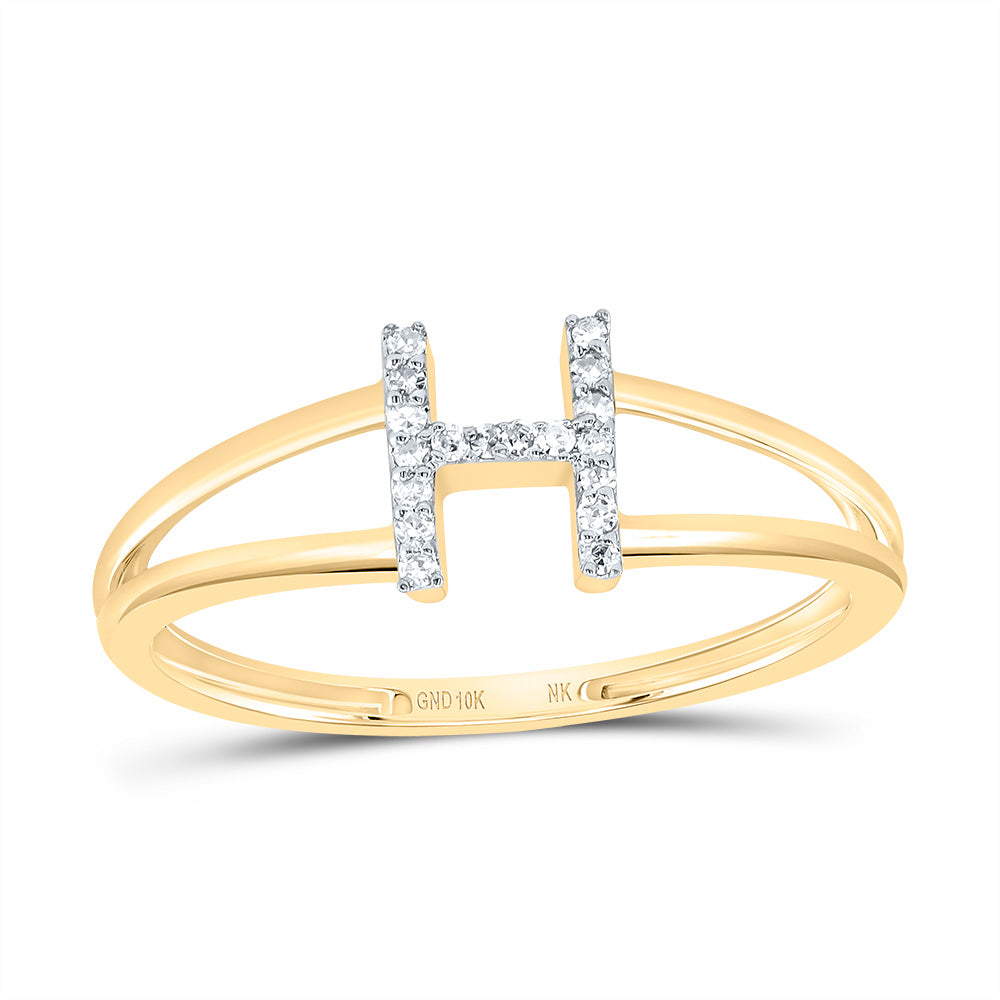 1/20Ctw-Dia Nk Gift Initial "H" Ladies Ring (1.26 grams)