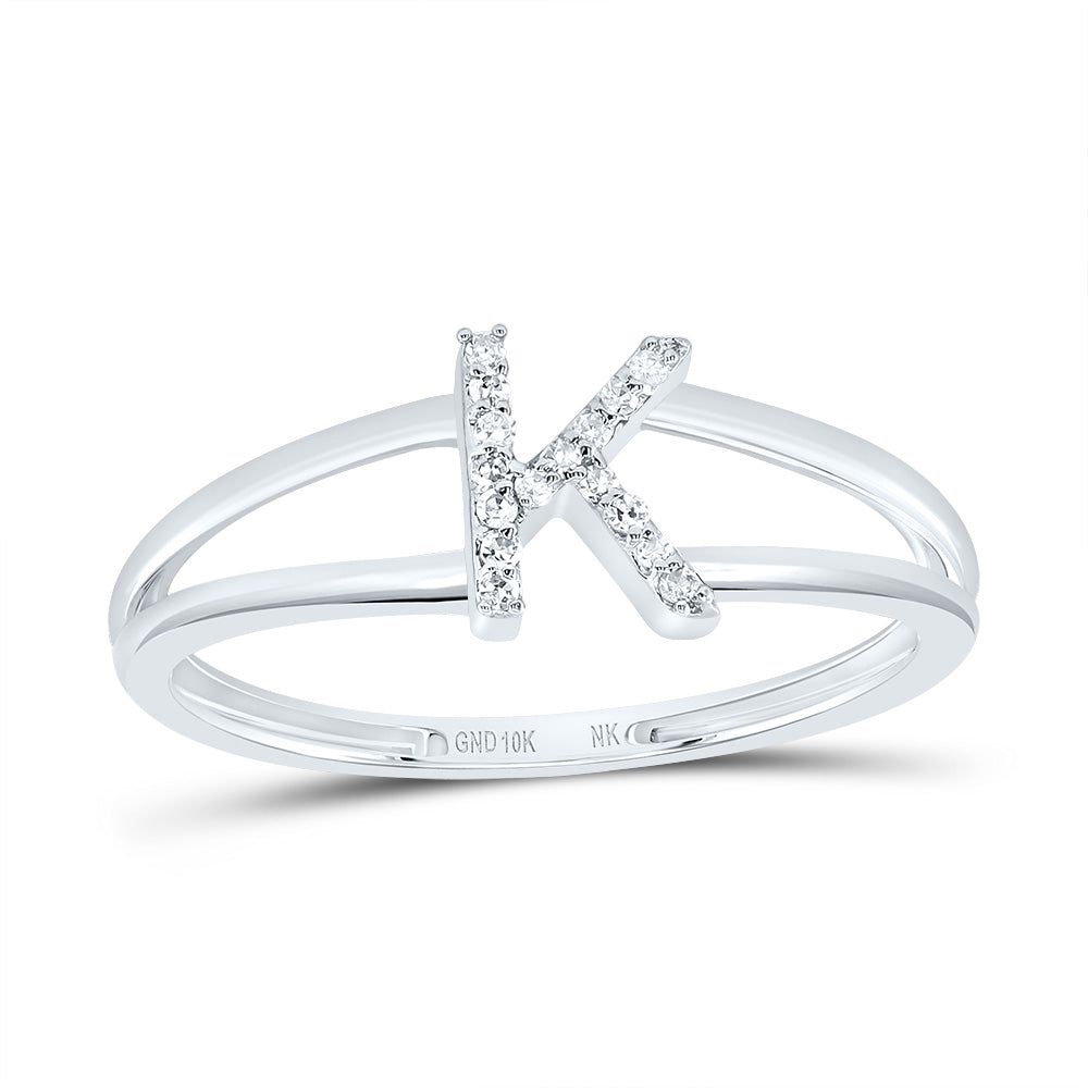 1/20Ctw-Dia Nk Gift Initial "K" Ladies Ring (1.31 grams)